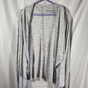 Eddie Bauer Womens 2XL Gray Space Dye Open Front Draped Cardigan Lightweight